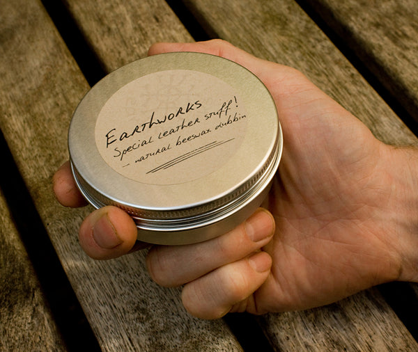 Earthworks special leather stuff - natural beeswax dubbin - earthworks journals