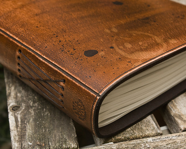 A5 ONE OF A KIND SCRUFFY OLD SCHOOL DISTRESSED LEATHER JOURNAL 2 - OOAK01