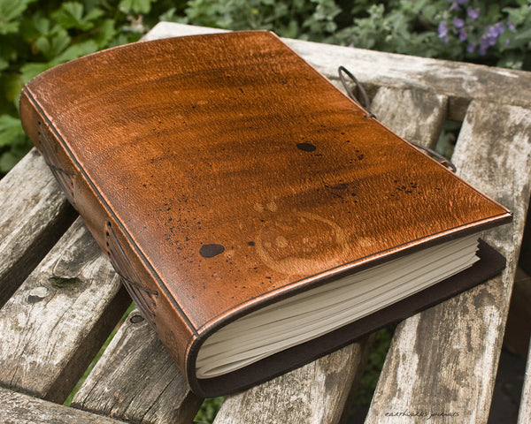 A5 ONE OF A KIND SCRUFFY OLD SCHOOL DISTRESSED LEATHER JOURNAL 1 - OOAK01
