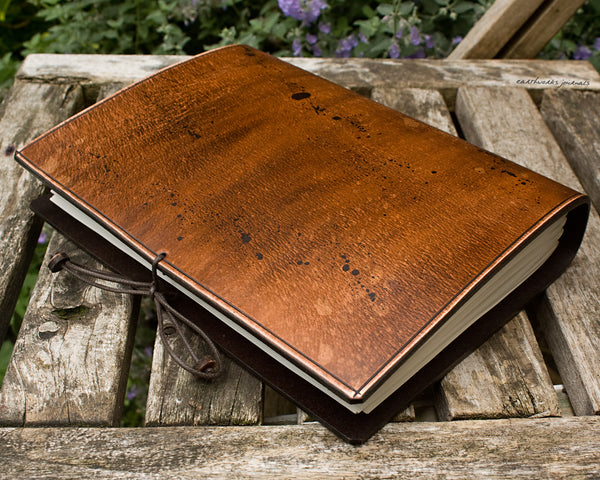 A5 ONE OF A KIND SCRUFFY OLD SCHOOL DISTRESSED LEATHER JOURNAL 4 - OOAK01