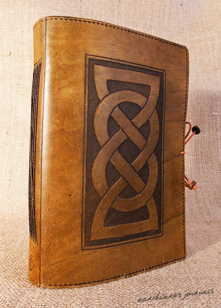 A5 brown leather journal - celtic friendship lovers knot a - earthworks journals - A5C011