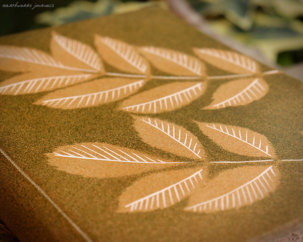 personal size leather planner with ash leaf design