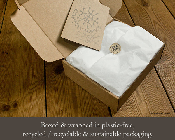 Recycled sustainable packaging - plastic free - earthworks journals