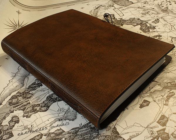 A4 dark brown leather journal - plain classic - earthworks journals A4PC004