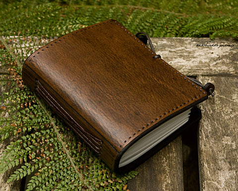 a7 dark brown leather journal - plain classic - earthworks journals A7PC002