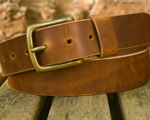 the earthworks classic brown leather belt - earthworks journals - ECLB002