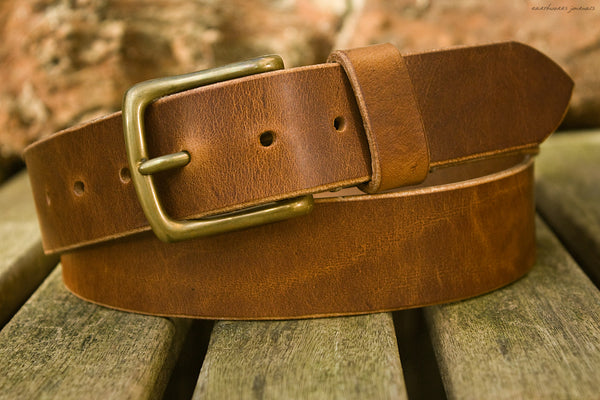 the earthworks classic brown leather belt - earthworks journals - ECLB002