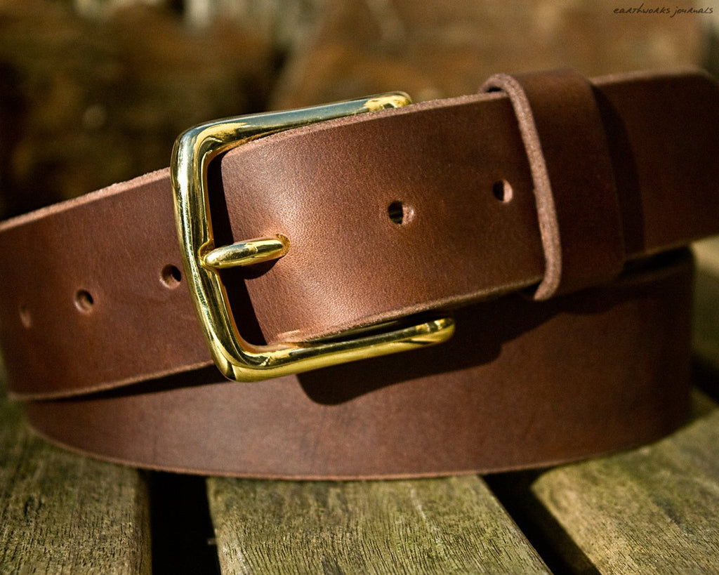 the earthworks classic dark brown leather belt - earthworks journals - ECLB003