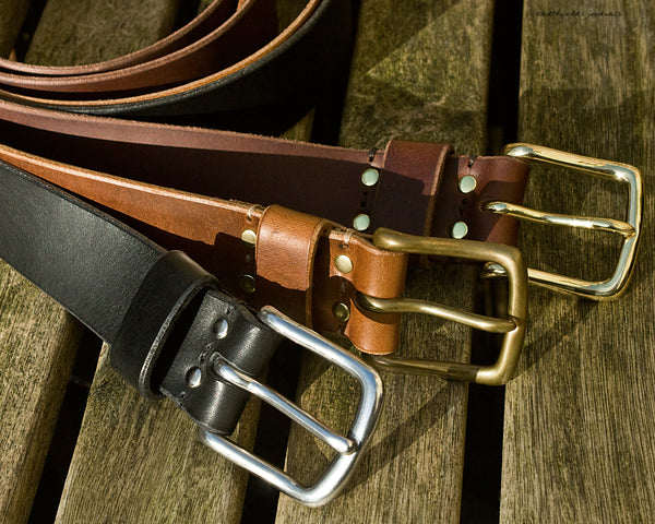 the earthworks classic handmade leather belt in brown dark brown black - earthworks journals